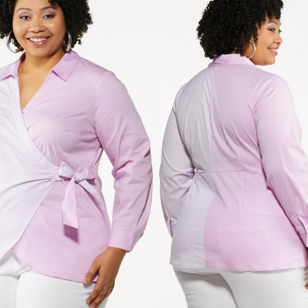 NWT PLUS SIZE COLORBLOCK WEAP TOP BY CATO